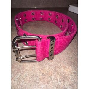 Mudd Vintage Y2K Pink Canvas Double Grommet Belt